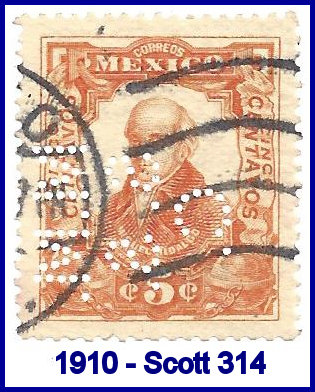 Mexico Mine and Smelter Co. 1903 perfin